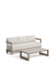 Load image into Gallery viewer, Nerano set with 3-seater sofa and coffee table in taupe aluminium - image 2