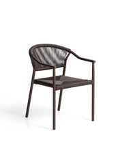 Load image into Gallery viewer, Livadia stackable outdoor chair in brown aluminium