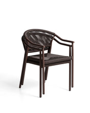 Load image into Gallery viewer, Livadia stackable outdoor chair in brown aluminium - image 3