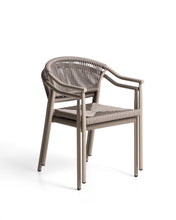 Load image into Gallery viewer, Livadia stackable outdoor chair in taupe aluminium - image 3
