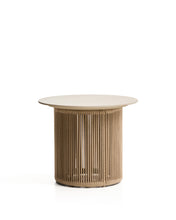Load image into Gallery viewer, Orosei outdoor side table in sintered stone, aluminium and ecru rope Ø 55 cm