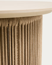 Load image into Gallery viewer, Orosei outdoor side table in sintered stone, aluminium and ecru rope Ø 55 cm - image 5