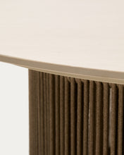 Load image into Gallery viewer, Orosei outdoor coffee table in sintered stone, ecru aluminium and beige rope Ø 90 cm - image 6
