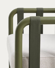 Load image into Gallery viewer, Omala set consisting of 2-seater sofa and 2 armchairs with green aluminium structure - image 8