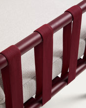 Load image into Gallery viewer, Omala set consisting of 2-seater sofa and 2 armchairs in burgundy rope cord and aluminium - image 7