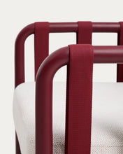 Load image into Gallery viewer, Omala set consisting of 2-seater sofa and 2 armchairs in burgundy rope cord and aluminium - image 9
