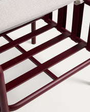 Load image into Gallery viewer, Omala set consisting of 2-seater sofa and 2 armchairs in burgundy rope cord and aluminium - image 11