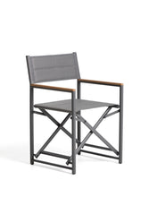 Load image into Gallery viewer, Tisno outdoor folding chair in graphite aluminium and grey texteline