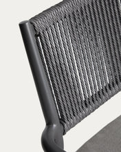 Load image into Gallery viewer, Argasi stackable outdoor chair in graphite aluminium and dark grey synthetic rope cord - image 10