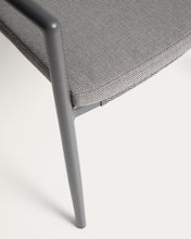 Load image into Gallery viewer, Argasi stackable outdoor chair in graphite aluminium and dark grey synthetic rope cord - image 12