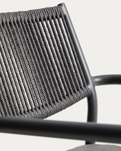 Load image into Gallery viewer, Argasi stackable outdoor chair in graphite aluminium and dark grey synthetic rope cord - image 13
