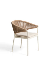 Load image into Gallery viewer, Zuara chair in ecru aluminium and brown synthetic rope cord