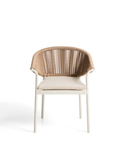 Load image into Gallery viewer, Zuara chair in ecru aluminium and brown synthetic rope cord - image 2