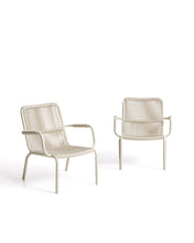 Load image into Gallery viewer, Salis stackable armchair in ecru aluminium and ecru synthetic rope cord - image 2