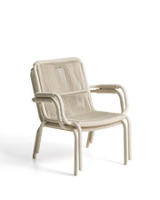 Load image into Gallery viewer, Salis stackable armchair in ecru aluminium and ecru synthetic rope cord - image 4
