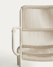 Load image into Gallery viewer, Salis stackable armchair in ecru aluminium and ecru synthetic rope cord - image 8