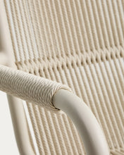 Load image into Gallery viewer, Salis stackable armchair in ecru aluminium and ecru synthetic rope cord - image 9