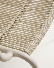 Load image into Gallery viewer, Salis stackable armchair in ecru aluminium and ecru synthetic rope cord - image 11