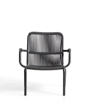 Load image into Gallery viewer, Salis stackable armchair in graphite aluminium and dark grey synthetic rope cord - image 3