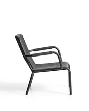 Load image into Gallery viewer, Salis stackable armchair in graphite aluminium and dark grey synthetic rope cord - image 4