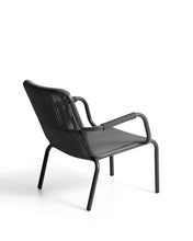 Load image into Gallery viewer, Salis stackable armchair in graphite aluminium and dark grey synthetic rope cord - image 6