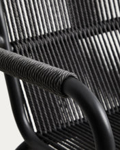 Load image into Gallery viewer, Salis stackable armchair in graphite aluminium and dark grey synthetic rope cord - image 10