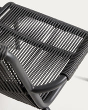 Load image into Gallery viewer, Salis stackable armchair in graphite aluminium and dark grey synthetic rope cord - image 11