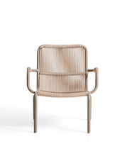 Load image into Gallery viewer, Salis stackable armchair in taupe aluminium and beige synthetic rope cord - image 2