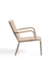 Load image into Gallery viewer, Salis stackable armchair in taupe aluminium and beige synthetic rope cord - image 3