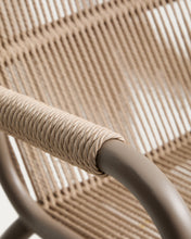 Load image into Gallery viewer, Salis stackable armchair in taupe aluminium and beige synthetic rope cord - image 9