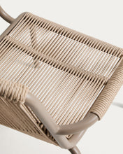 Load image into Gallery viewer, Salis stackable armchair in taupe aluminium and beige synthetic rope cord - image 10