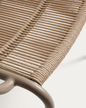 Load image into Gallery viewer, Salis stackable armchair in taupe aluminium and beige synthetic rope cord - image 11