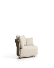 Load image into Gallery viewer, Osani curved module in ecru aluminium and taupe rope cord 167cm - image 2