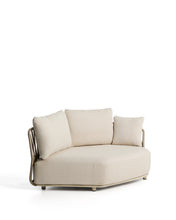 Load image into Gallery viewer, Osani curved module in ecru aluminium and taupe rope cord 167cm - image 3