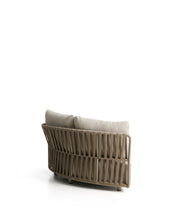 Load image into Gallery viewer, Osani curved module in ecru aluminium and taupe rope cord 167cm - image 4