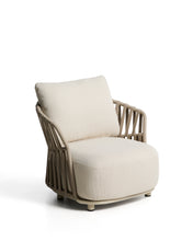 Load image into Gallery viewer, Osani armchair in ecru aluminium and taupe rope cord