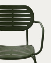 Load image into Gallery viewer, Brai set with table and 4 stackable chairs in green galvanised steel 180 x 90cm - image 2