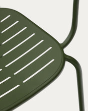 Load image into Gallery viewer, Brai set with table and 4 stackable chairs in green galvanised steel 180 x 90cm - image 4