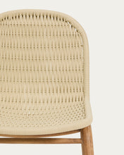 Load image into Gallery viewer, Set with Sori table in solid acacia wood and 6 Alipa chairs in ecru solid acacia wood and rope cord 200 x 100cm FSC 100% - image 4