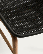 Load image into Gallery viewer, Set with Sori table in solid acacia wood and 6 Alipa chairs in graphite solid acacia wood and rope cord 200 x 100cm FSC 100% - image 8