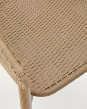 Load image into Gallery viewer, Set with Sori table in solid acacia wood and 4 Arinella chairs in beige solid acacia wood and rope cord 200 x 100cm FSC 100% - image 4