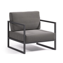Load image into Gallery viewer, Comova 100% outdoor armchair in dark grey and black aluminium