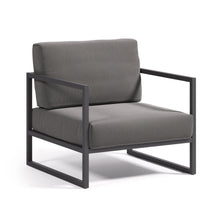 Load image into Gallery viewer, Comova 100% outdoor armchair in dark grey and black aluminium - image 2
