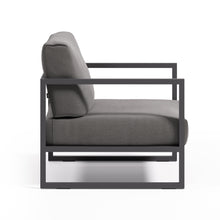Load image into Gallery viewer, Comova 100% outdoor armchair in dark grey and black aluminium - image 4