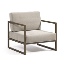 Load image into Gallery viewer, Comova 100% outdoor armchair in light grey and green aluminium