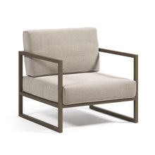 Load image into Gallery viewer, Comova 100% outdoor armchair in light grey and green aluminium - image 2
