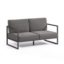 Load image into Gallery viewer, Comova 100% outdoor 2-seater sofa in dark grey and black aluminium, 150 cm