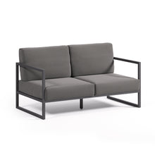 Load image into Gallery viewer, Comova 100% outdoor 2-seater sofa in dark grey and black aluminium, 150 cm - image 2