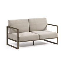 Load image into Gallery viewer, Comova 100% outdoor 2-seater sofa in light grey and green aluminium, 150 cm