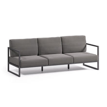 Load image into Gallery viewer, Comova 100% outdoor 3-seater sofa in dark grey and black aluminium, 222 cm